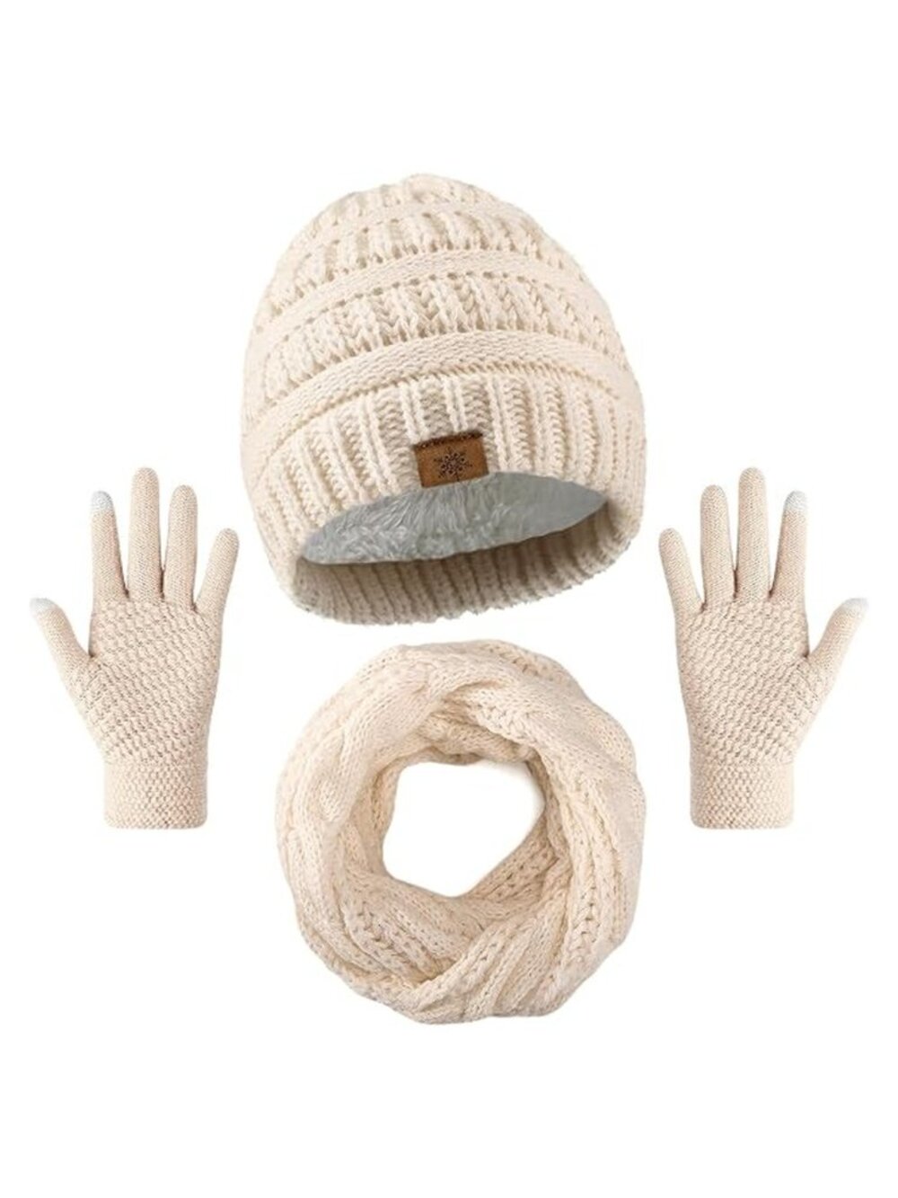 Trifabricy Winter Beanie Hat Scarf Gloves Set, Winter Clothes Set for Women